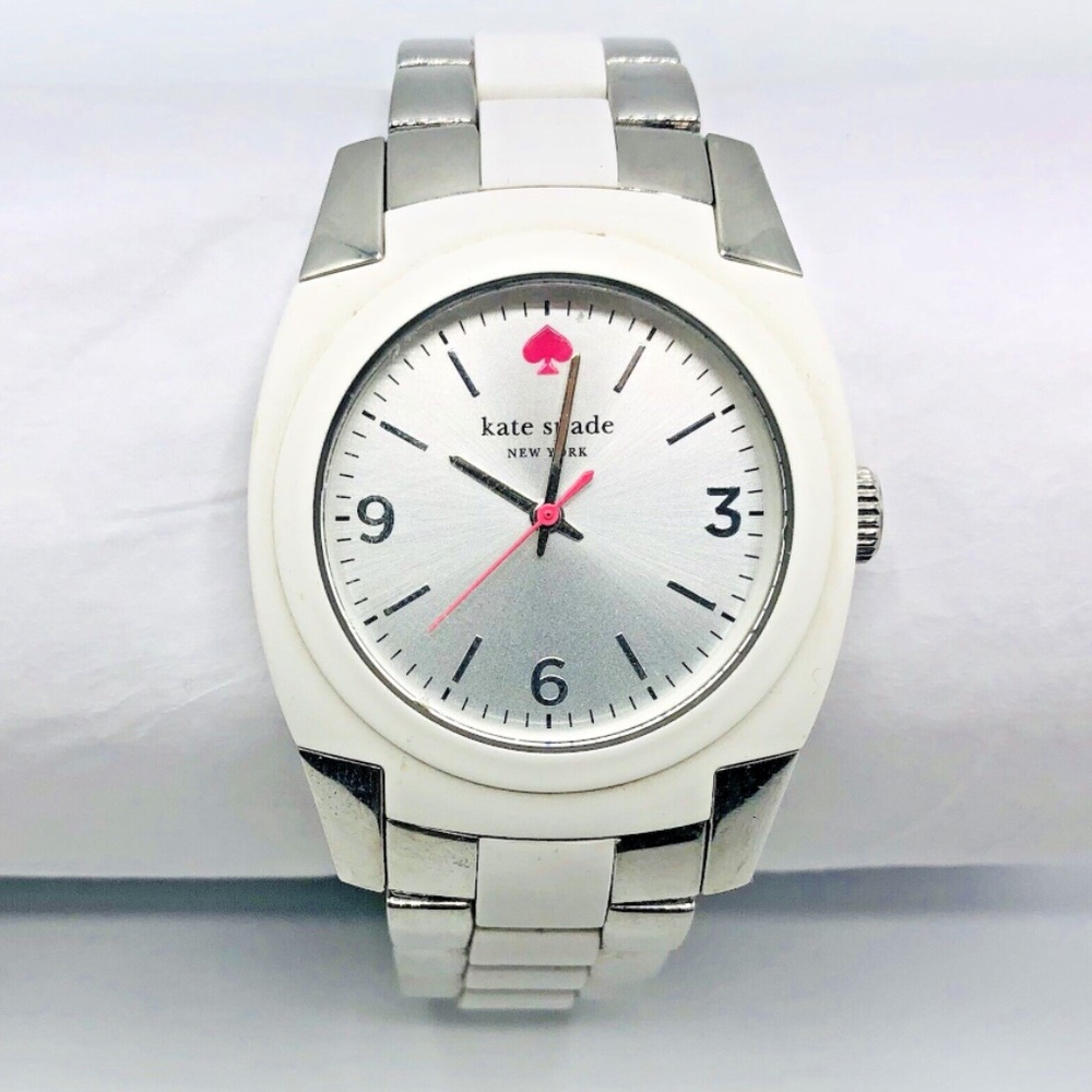 Kate Spade New York Ladies 2-Tone Skyline White Stainless Rubber Watch 1YRU0165